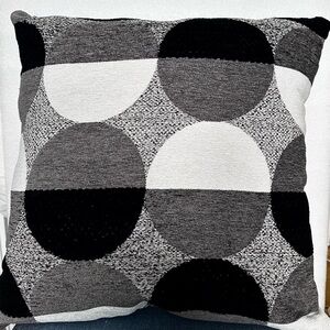 Chic Monochrome Geometric Accent Pillow